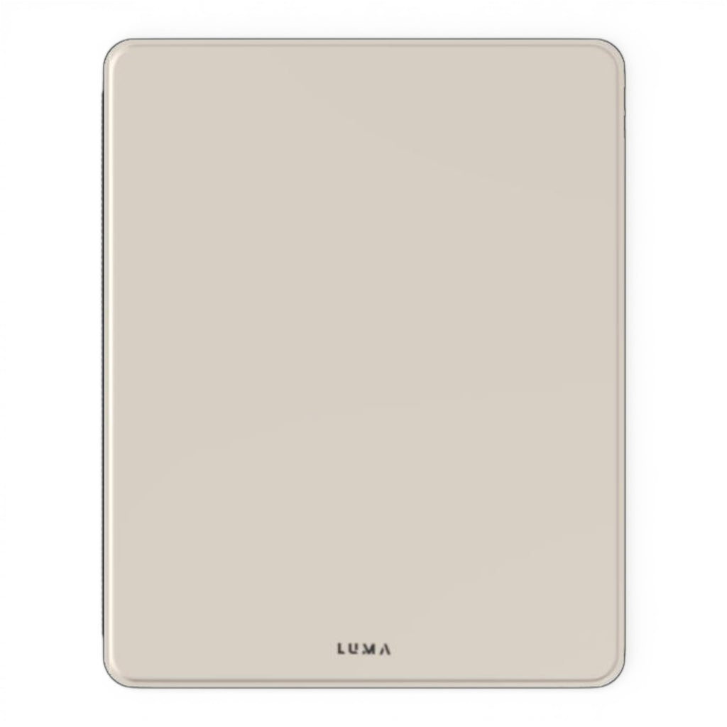LUMA light taupe premium iPad case made from vegan Saffiano leather with Apple Pencil holder