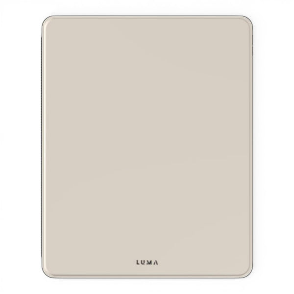 LUMA light taupe premium iPad case made from vegan Saffiano leather with Apple Pencil holder