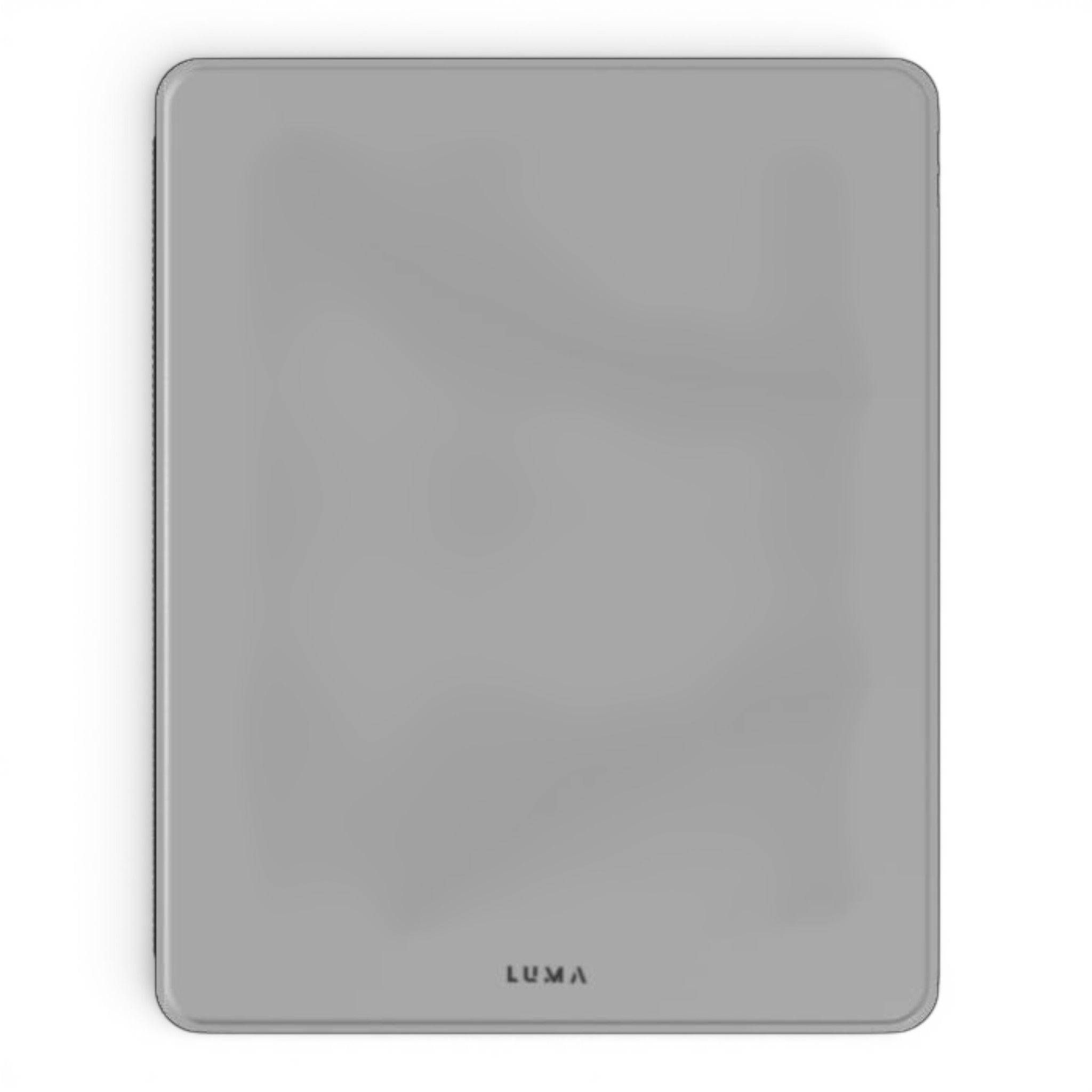 LUMA Soft Grey premium iPad case made from vegan Saffiano leather with Apple Pencil holder