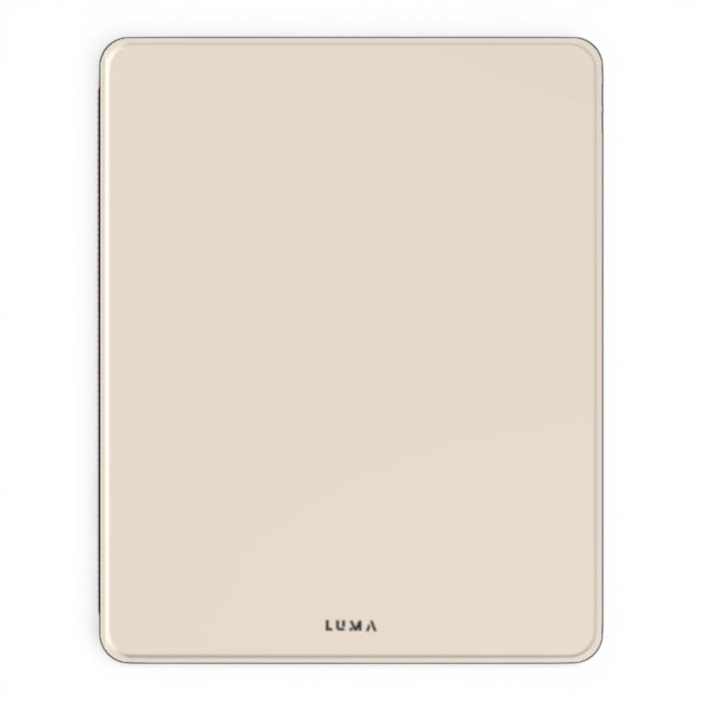 LUMA Warm Sand premium iPad case made from vegan Saffiano leather with Apple Pencil holder